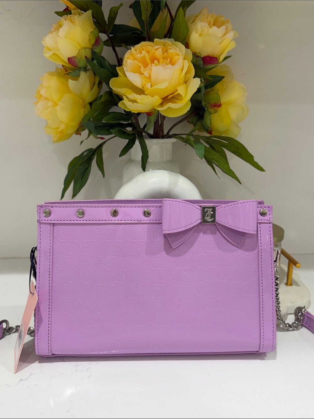 Juicy Couture Lilac Bow Chain Crossbody Bag